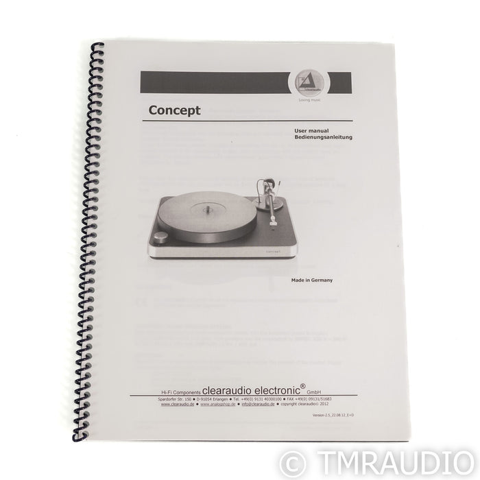 Clearaudio Concept Belt Drive Turntable; Concept MC