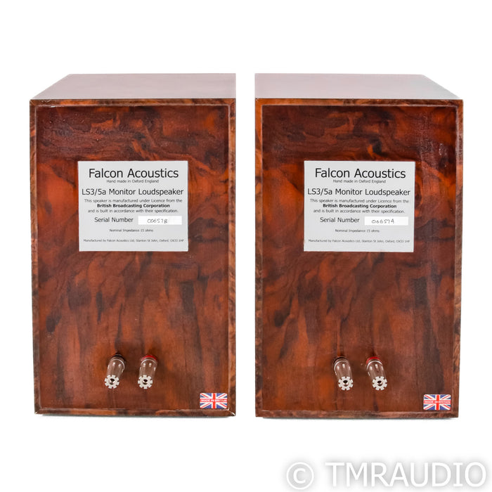 Falcon Acoustics LS3/5A Silver Badge Bookshelf Speakers; Burr Walnut Pair