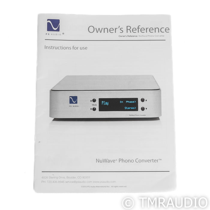 PS Audio NuWave MM & MC Phono Preamplifier; A/D Converter