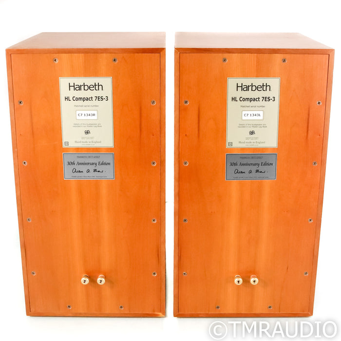 Harbeth Compact 7ES-3 30th Anniversary Bookshelf Speakers; Cherry Pair