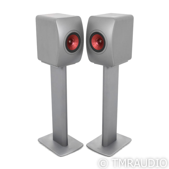 KEF LS50 Meta Bookshelf Speakers; Titanium Grey Pair w/ S2 Stands