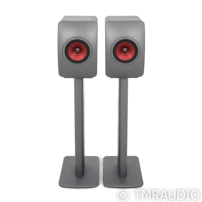 KEF LS50 Meta Bookshelf Speakers; Titanium Grey Pair w/ S2 Stands