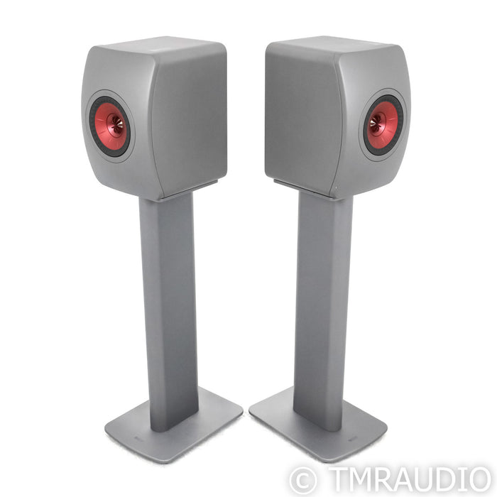 KEF LS50 Meta Bookshelf Speakers; Titanium Grey Pair w/ S2 Stands