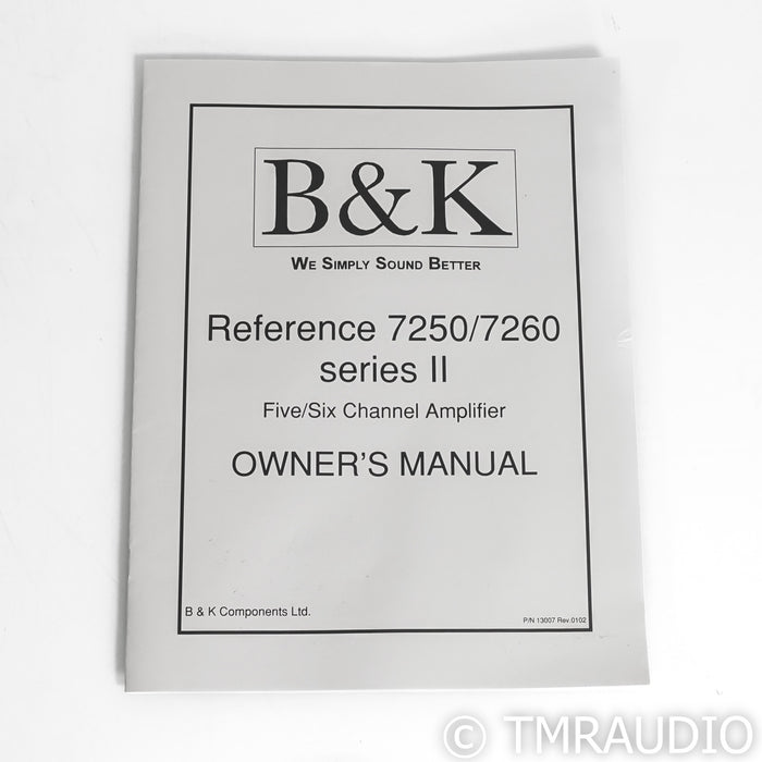 B&K Components Reference 7250 Series II Five Channel Power Amplifier