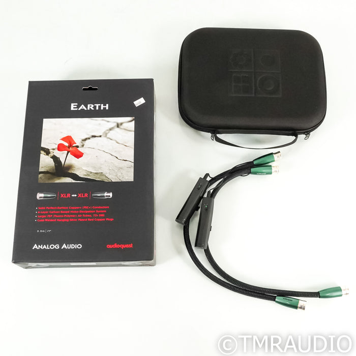 AudioQuest Earth XLR Cables; 0.5m Pair Balanced Interconnects; 72v DBS