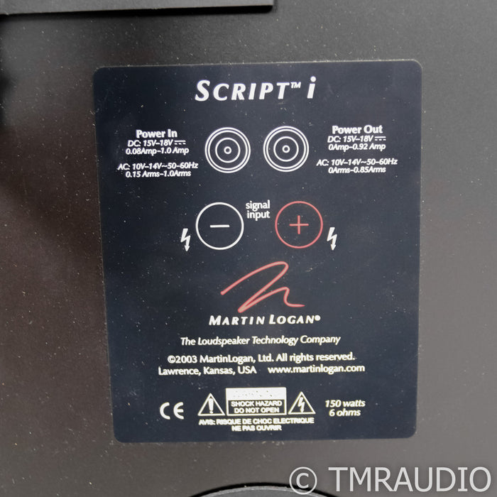 Martin Logan Script i Electrostatic On-Wall Speakers; Black Pair