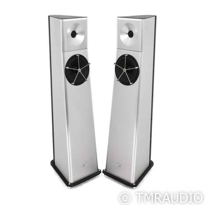 YG Acoustics Carmel Floorstanding Speakers; Brushed Aluminum Pair