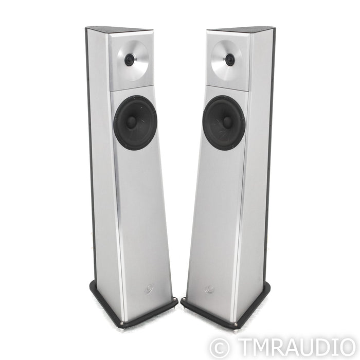YG Acoustics Carmel Floorstanding Speakers; Brushed Aluminum Pair