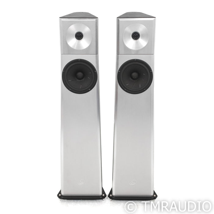 YG Acoustics Carmel Floorstanding Speakers; Brushed Aluminum Pair