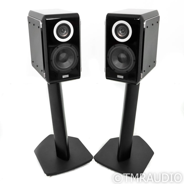 TAD Micro Evolution One Bookshelf Speakers; Piano Black Pair with Stands