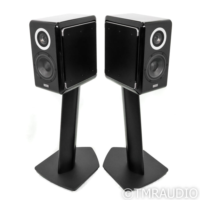 TAD Micro Evolution One Bookshelf Speakers; Piano Black Pair with Stands