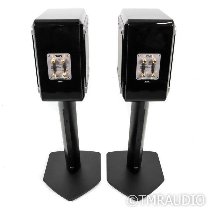 TAD Micro Evolution One Bookshelf Speakers; Piano Black Pair with Stands