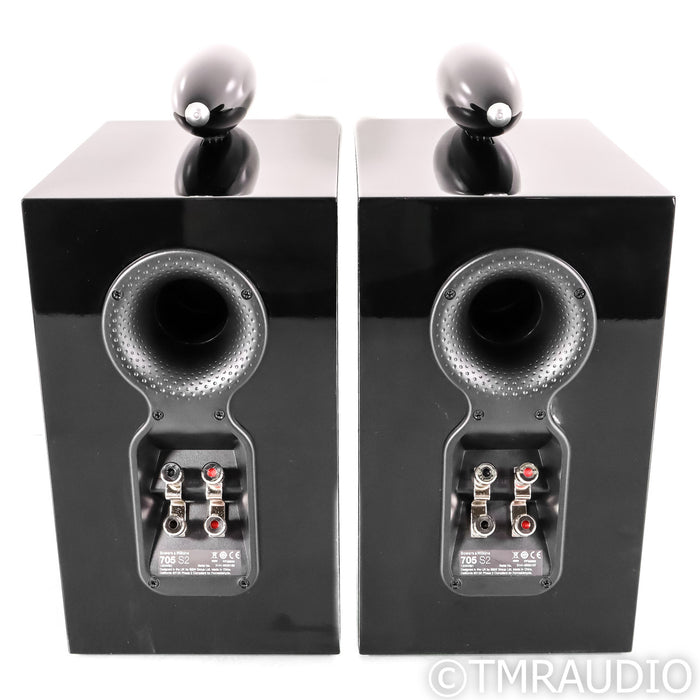 B&W 705 S2 Bookshelf Speakers; Gloss Black Pair