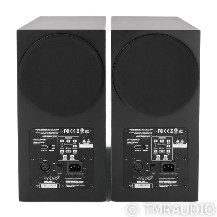 Buchardt A500 Wireless Powered Bookshelf Speakers; Black Pair (No Top Grills)