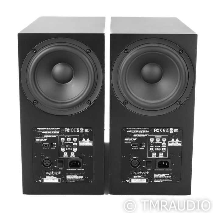 Buchardt A500 Wireless Powered Bookshelf Speakers; Black Pair (No Top Grills)