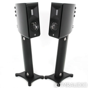 Borresen  X1 Bookshelf Speakers; Black Pair With Stands