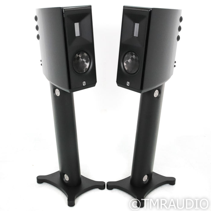 Borresen  X1 Bookshelf Speakers; Black Pair With Stands