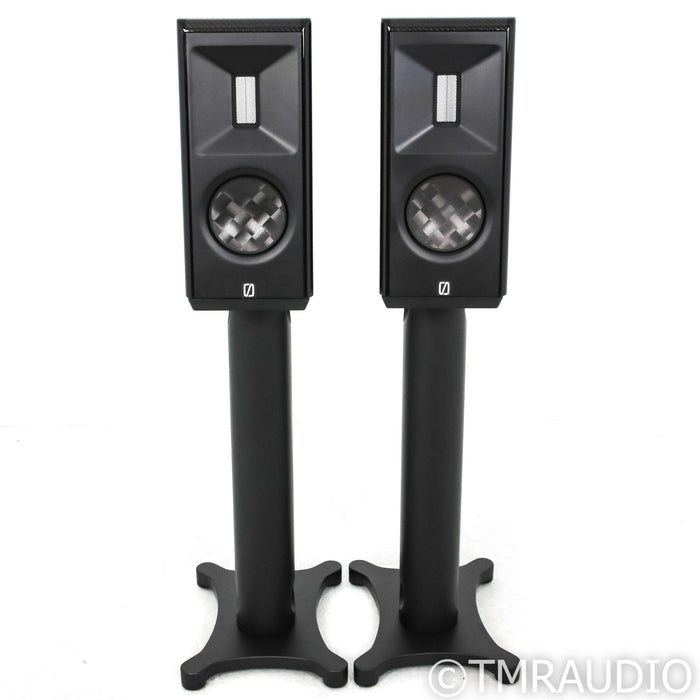 Borresen  X1 Bookshelf Speakers; Black Pair With Stands