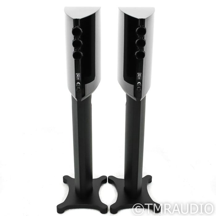 Borresen  X1 Bookshelf Speakers; Black Pair With Stands