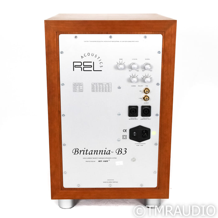 REL Acoustics Britannia B3 10" Powered Subwoofer; Cherry