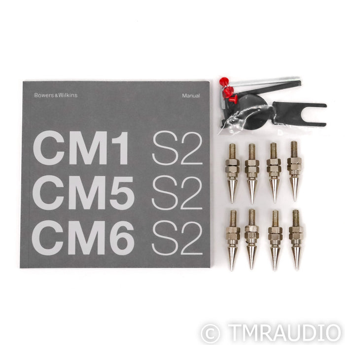 B&W CM6 S2 Bookshelf Speakers; Black Pair with Stands