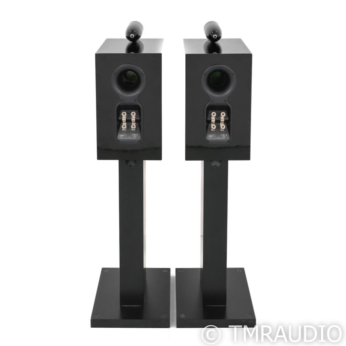 B&W CM6 S2 Bookshelf Speakers; Black Pair with Stands