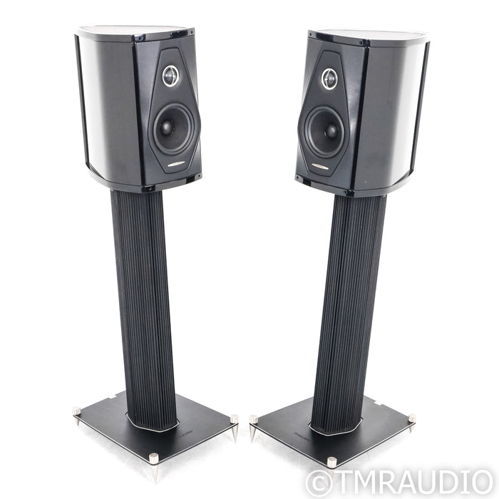 Sonus Faber Olympica I Bookshelf Speakers; Black Pair w/ Stands