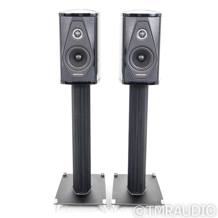 Sonus Faber Olympica I Bookshelf Speakers; Black Pair w/ Stands