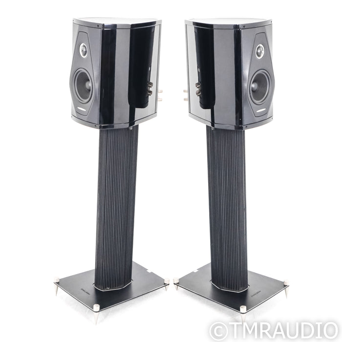 Sonus Faber Olympica I Bookshelf Speakers; Black Pair w/ Stands