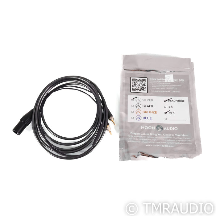 Moon Audio Silver Dragon Headphone Cable; 10' Locking 3.5mm to 4-Pin XLR