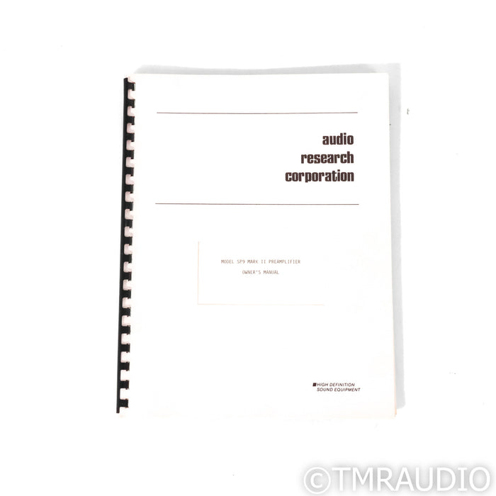 Audio Research SP9 MkII Stereo Tube Hybrid Preamplifier; MM Phono