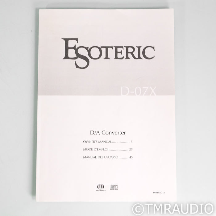 Esoteric Audio D-07X DAC; D/A Converter
