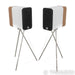 Q Acoustics Concept 300 Bookshelf Speakers; White & Light Oak Pair w/ Stands