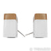 Q Acoustics Concept 300 Bookshelf Speakers; White & Light Oak Pair w/ Stands