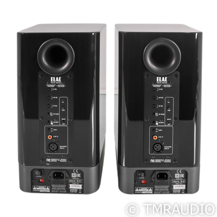 ELAC Navis B-51 Powered Bookshelf Speakers; Gloss Black Pair (Open Box)