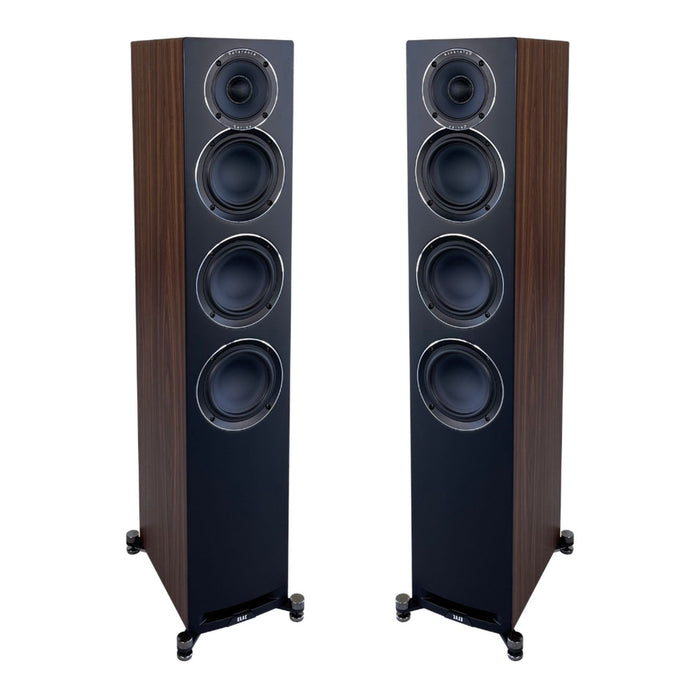 ELAC Uni-Fi UFR52 Floorstanding Speakers; Black & Walnut Pair (Open Box)