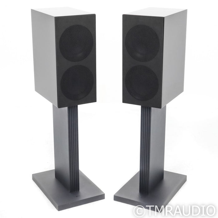 KEF R3 Meta Bookshelf Speakers; Black Pair with S3 Stands