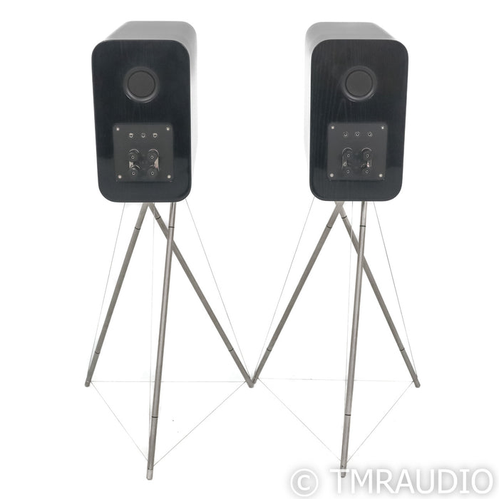 Q Acoustics Concept 300 Bookshelf Speakers; Silver & Ebony Pair w/ Stands (Open Box)