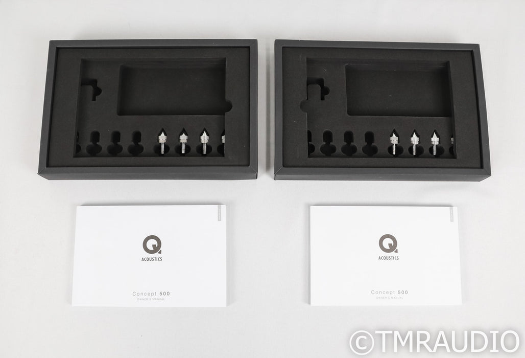 Q Acoustics Concept 500 Floorstanding Speakers; Silver & Ebony Pair (Open Box)