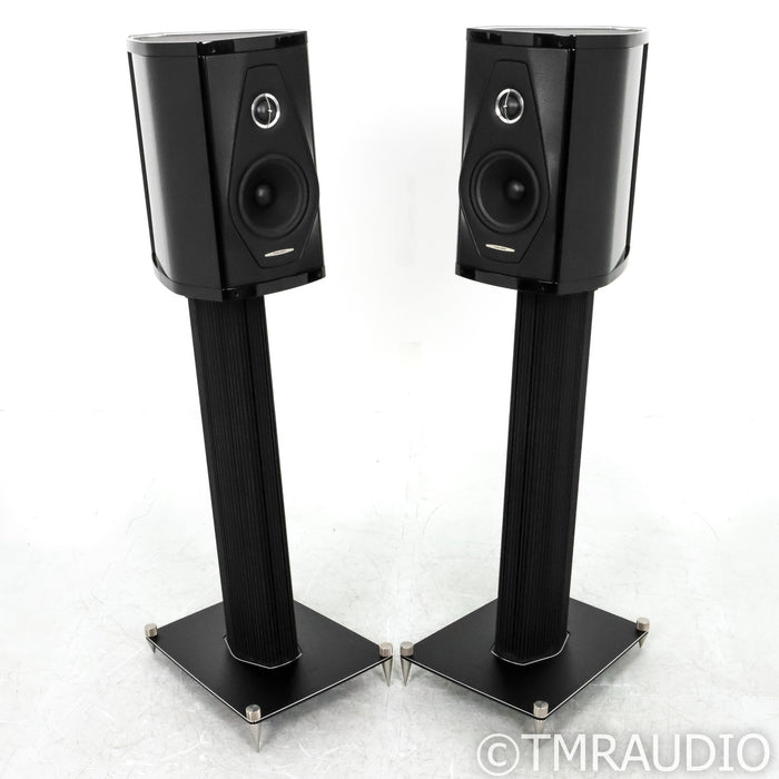 Sonus Faber Olympica I Bookshelf Speakers; Black Pair with Stands