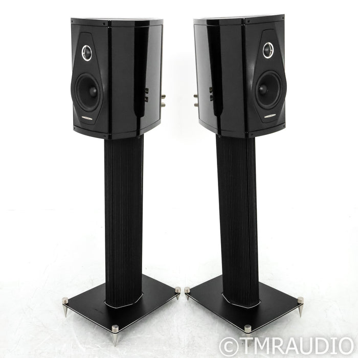 Sonus Faber Olympica I Bookshelf Speakers; Black Pair with Stands