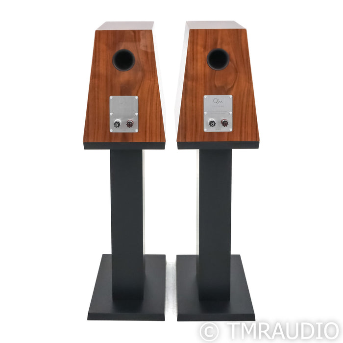 Qln Prestige 1 Bookshelf Speakers; Walnut Piano Pair with Stands