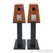 Qln Prestige 1 Bookshelf Speakers; Walnut Piano Pair with Stands