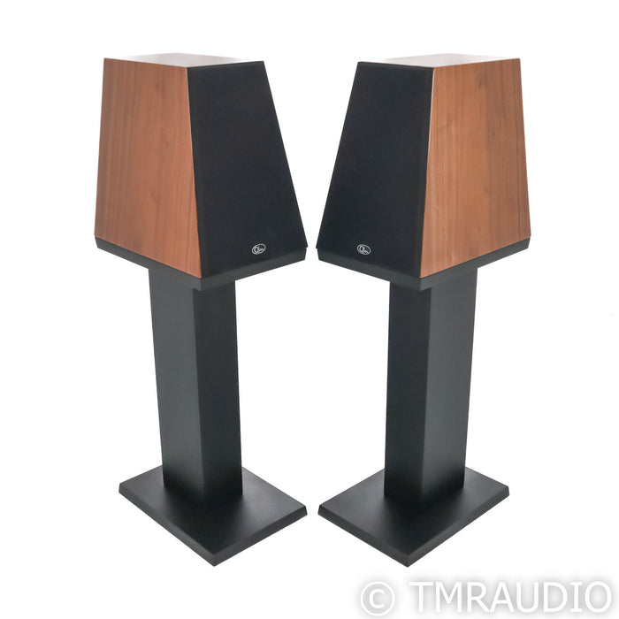 Qln Prestige 1 Bookshelf Speakers; Walnut Piano Pair with Stands