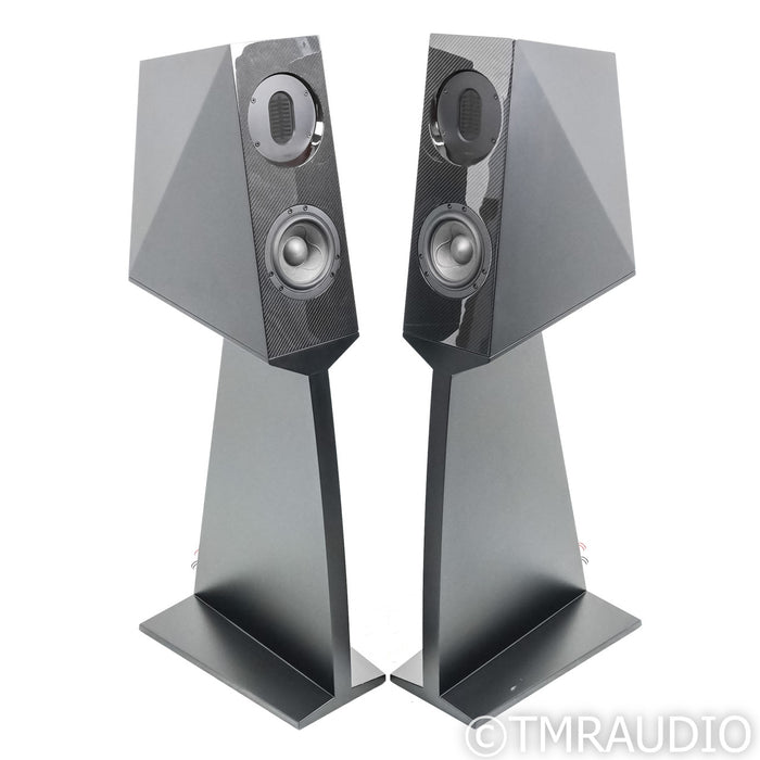 Kaiser Acoustics Kawero Chiara Speakers; Carbon Fiber Pair w/ Stands