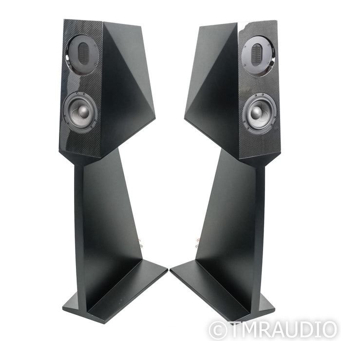 Kaiser Acoustics Kawero Chiara Speakers; Carbon Fiber Pair w/ Stands
