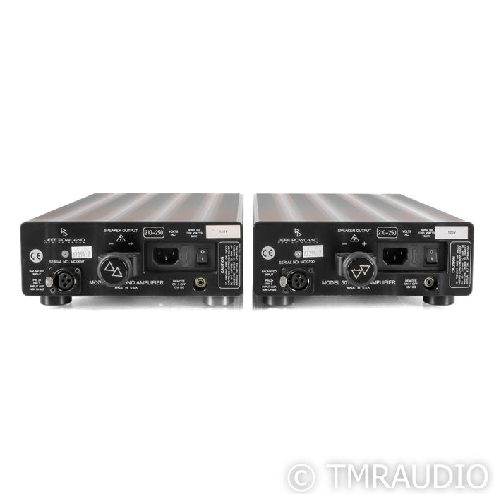 Jeff Rowland Design 501 Monoblock Power Amplifiers; Pair