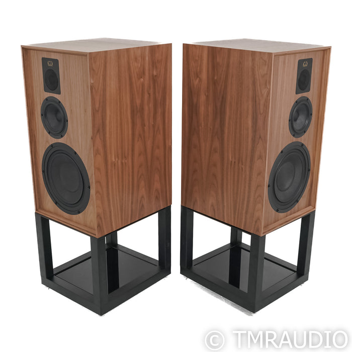 Wharfedale Dovedale 90th Anniversary Bookshelf Speakers; Walnut Pair with Stands