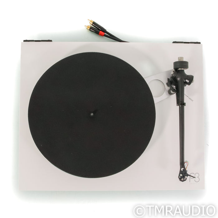 Rega Planar 3 Belt Drive Turntable; White, Rega Elys 2 MM Cartridge