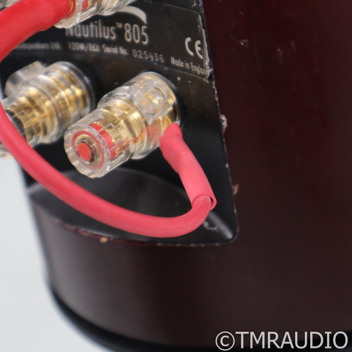 B&W Nautilus 805 Bookshelf Speakers; Cherry Pair with Stands